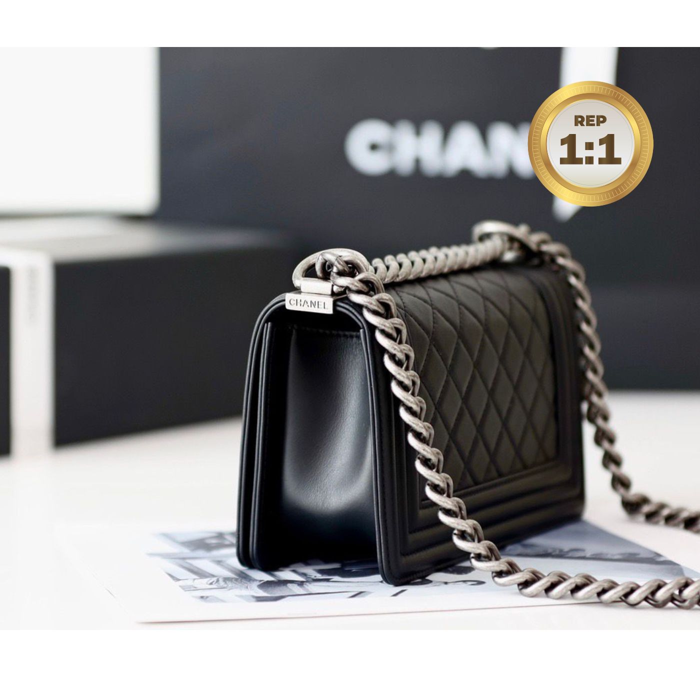 [REP 1:1] Chanel Mini Classic Flapbag Black For Women 20cm/7.9 in